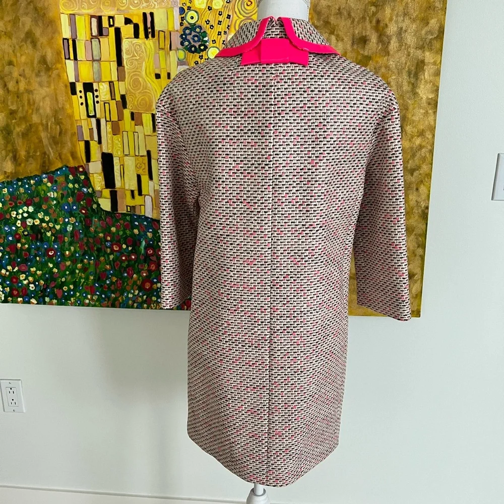 KATE SPADE Carrie’s Pink Tweed Coat With Hot Pink Buttons Size 4